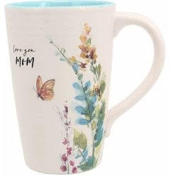 Meadows Of Joy Butterfly Floral 17 Oz. Mug Love You Mom