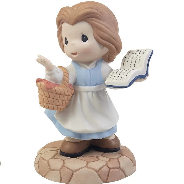 Precious Moments Disney Beauty And The Beast Dream Of Adventure Belle Bisque Porcelain Figurine