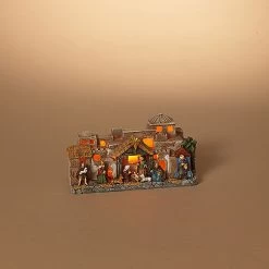 8.2" Battery Operated Lighted Resin Nativity Scene