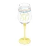 12 Oz. Color Changing Wine Glass 50th Birthday Confetti Design