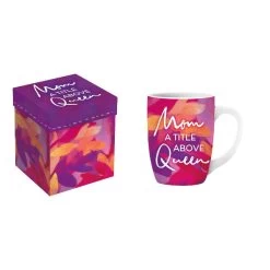 Mom A Title Above Queen 14 Oz. Ceramic Mug With Matching Gift Box