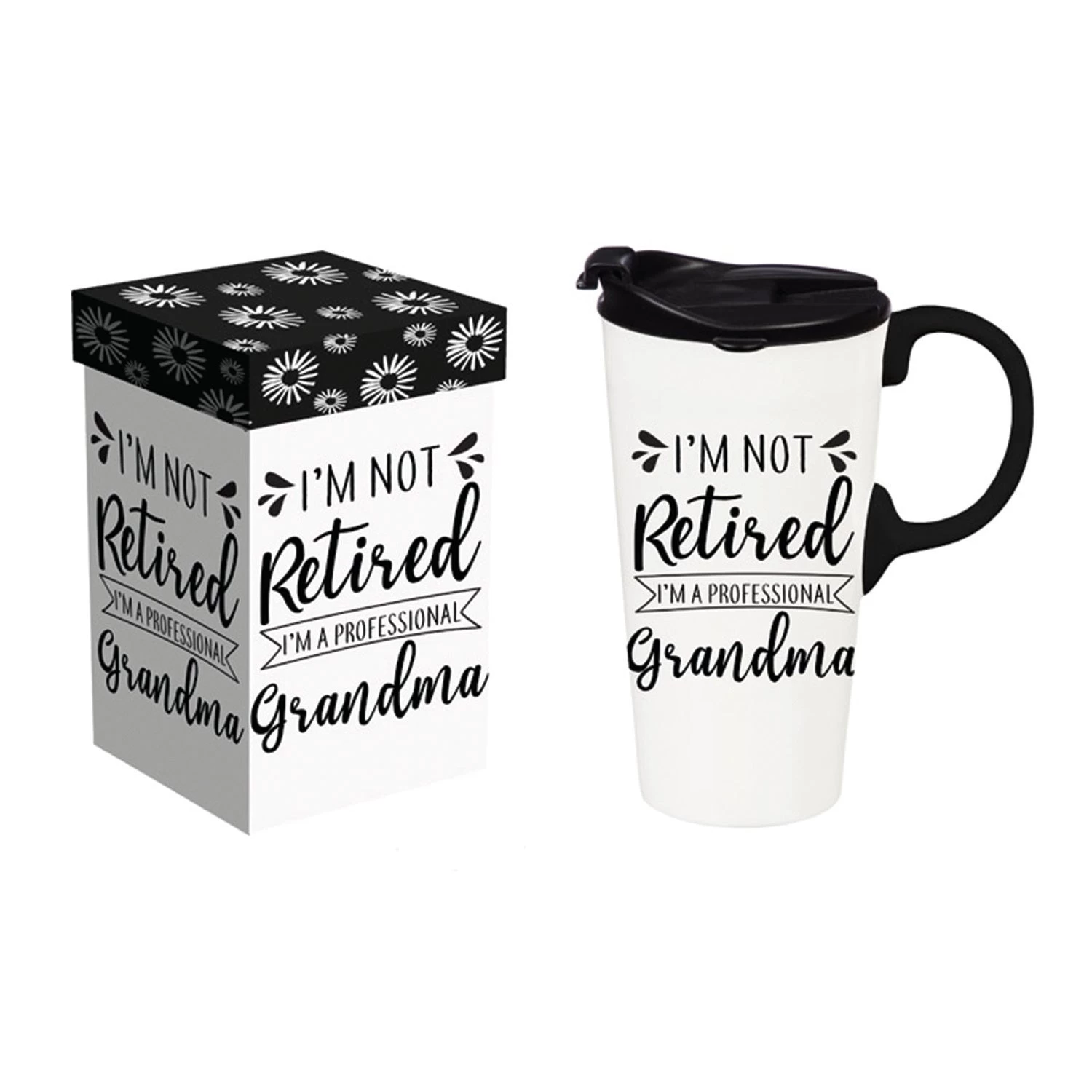 Professional Grandma Ceramic Perfect Travel Cup, 17 Oz., With Box
