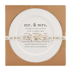 Mud Pie Mrs. And Mrs. Blessings To The Bride And Groom Platter