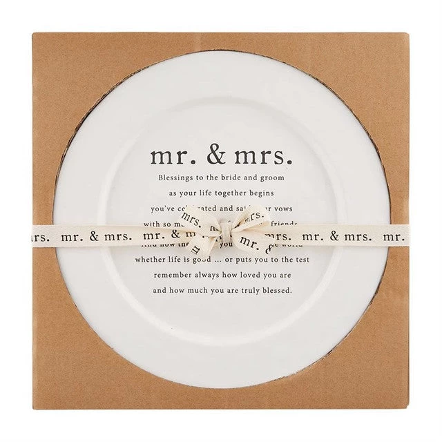 Mud Pie Mrs. And Mrs. Blessings To The Bride And Groom Platter