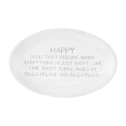 Happy Definition Good People Good Food Glazed Terracotta Tray