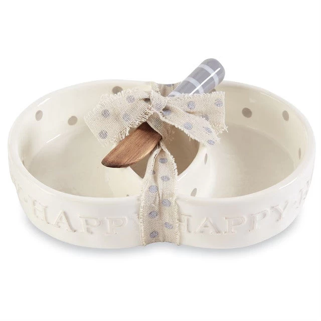 Mud Pie Happy Three Section Server Set With Spreader