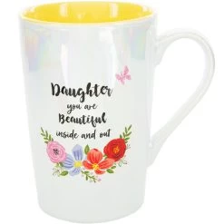 Daughter You Are Beautiful Inside And Out Iridescent Latte Mug 15 Oz.