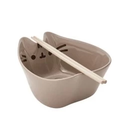Shaped Pusheen Bowl With Chopsticks