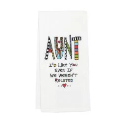Embroidered Aunt Tea Towel By Our Name Is Mud
