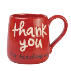 Our Name Thank You For Teaching Me Red Mug For Teacher 16 Oz.