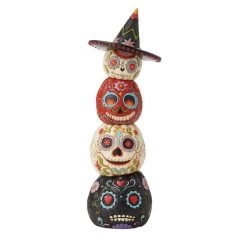 Jim Shore Stacked Day Of The Dead Dia De Los Muertos Pumpkin Figurine