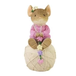 Tails With Heart Knitter Mouse Figurine