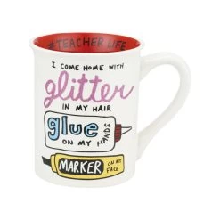 Our Name Glitter Glue Marker And Happiness Teacher Mug 16 Oz.