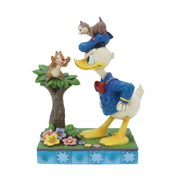 Disney Jim Shore Chip & Dale Horseplay With Donald Duck Figurine