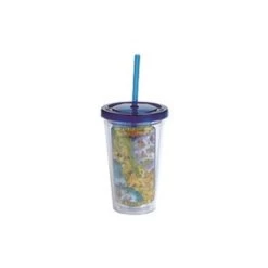 15 Oz. California Map Plastic Cup With Straw