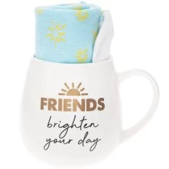 Friends Brighten The Day 15.5 Oz Mug And Sock Set