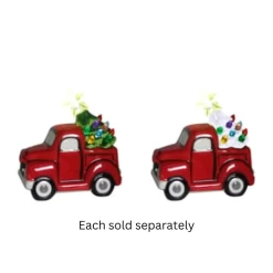 4.75" LED Ceramic Red Truck & Tree - Asst.