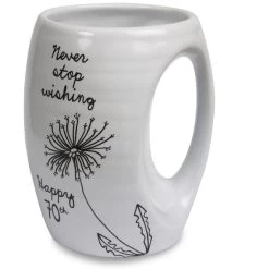 May All Your Wishes Come True Happy 70th Birthday Hand Warmer Mug 16 Oz.