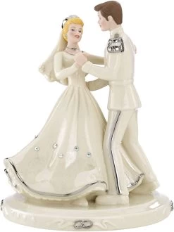 Disney's Cinderella & Prince Platinum Cake Topper By Lenox