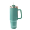 40 Oz. Mint Green Katydid Stainless Steel Tumbler With Handle And Straw