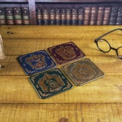 Harry Potter Hogwarts Crest Metal Coasters Set Of 4
