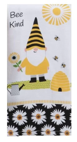 Save The Gnomes Bee Kind Dual Purpose Terry Towel