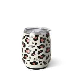 SWIG Luxy Leopard Stemless Wine Cup 14 Oz. Stainless Steel And Insulated
