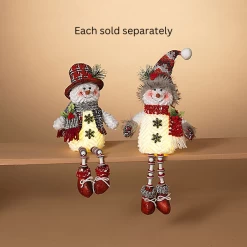 14" Light Up Plush Holiday Snowman Shelf Sitter