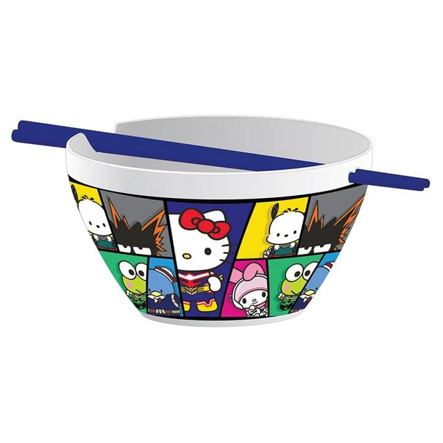Sanrio Hello Kitty My Melody Pochacco Keroppi My Hero Academia 16 Oz. Ceramic Ramen Bowl With Chopsticks