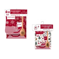 Holiday Kitchen Mommy & Me 6-Piece Baking Set Adult And Kid Apron, Chef Hat, And More