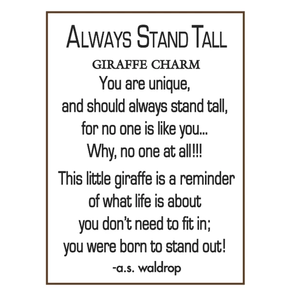 Token Charm Giraffe Always Stand Tall - Image 2